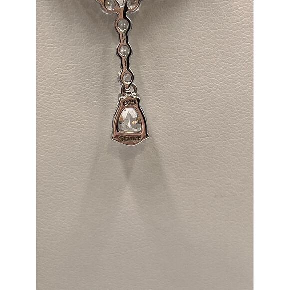 Stauer Designer Signed Sterling Silver Teardeop CZ Tennis Lariat Fancy Necklace - Picture 5 of 8